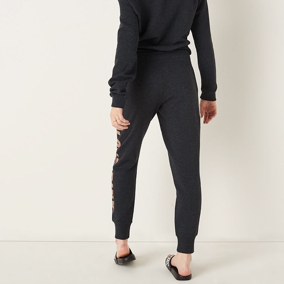 💗VS PINK GREY & ROSE GOLD FOIL SHINE LOGO JOGGERS - Picture 5 of 11